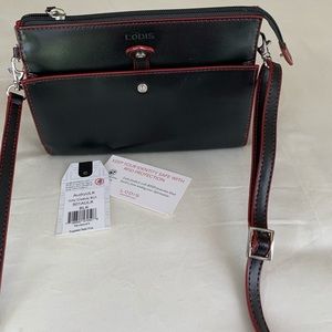 Classic black leather crossbody